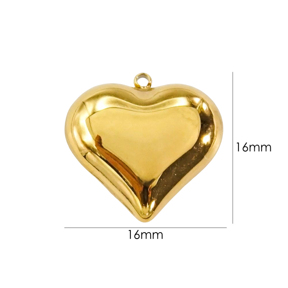 10 PCS/Package 304 Stainless Steel 14K Gold Plated Heart Shape Pendant display picture 16