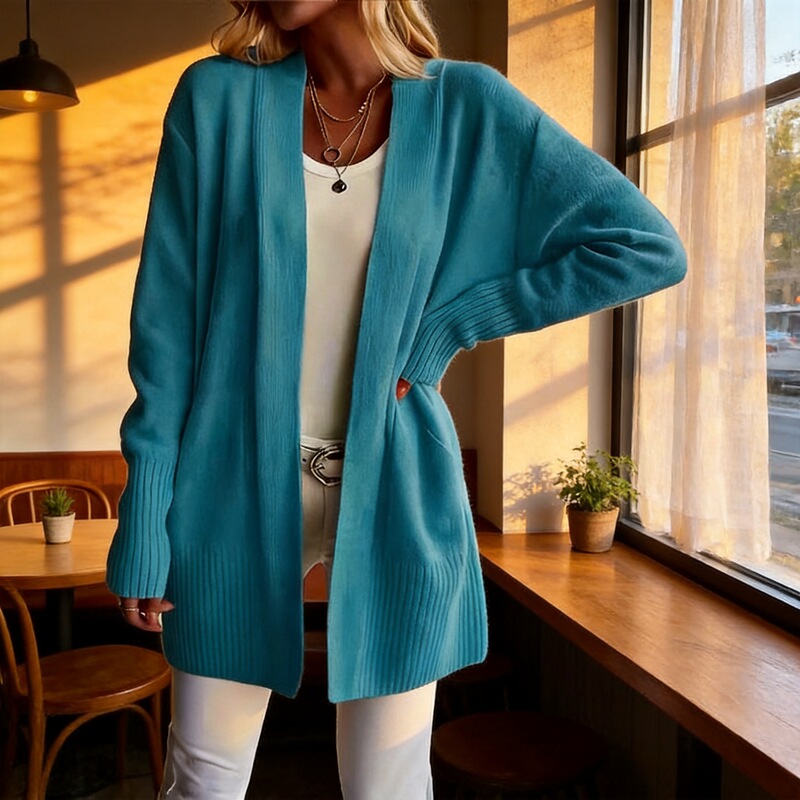 Foreign Trade Cross-Border Large Size Women's Knitwear European and American Cardigan Outwear Casual Simple and Elegant Shawl Knitwear with Flap Pocket Pantss Foreign Trade Cross-Border Large Size Women's Knitwear European and American Cardigan Outwear Casual Simple and Elegant Shawl Knitwear with Flap Pocket Pantss
