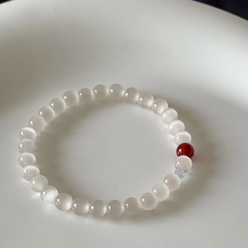 New Cardamom Wine Red Elegant Cat's Eye Bracelet Simple Fashion Cute Goddess Best Friend Gift Student