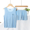 夏季儿童背心套装男女童无痕莫代尔内衣短裤彩棉中大童打底衫无袖|ms
