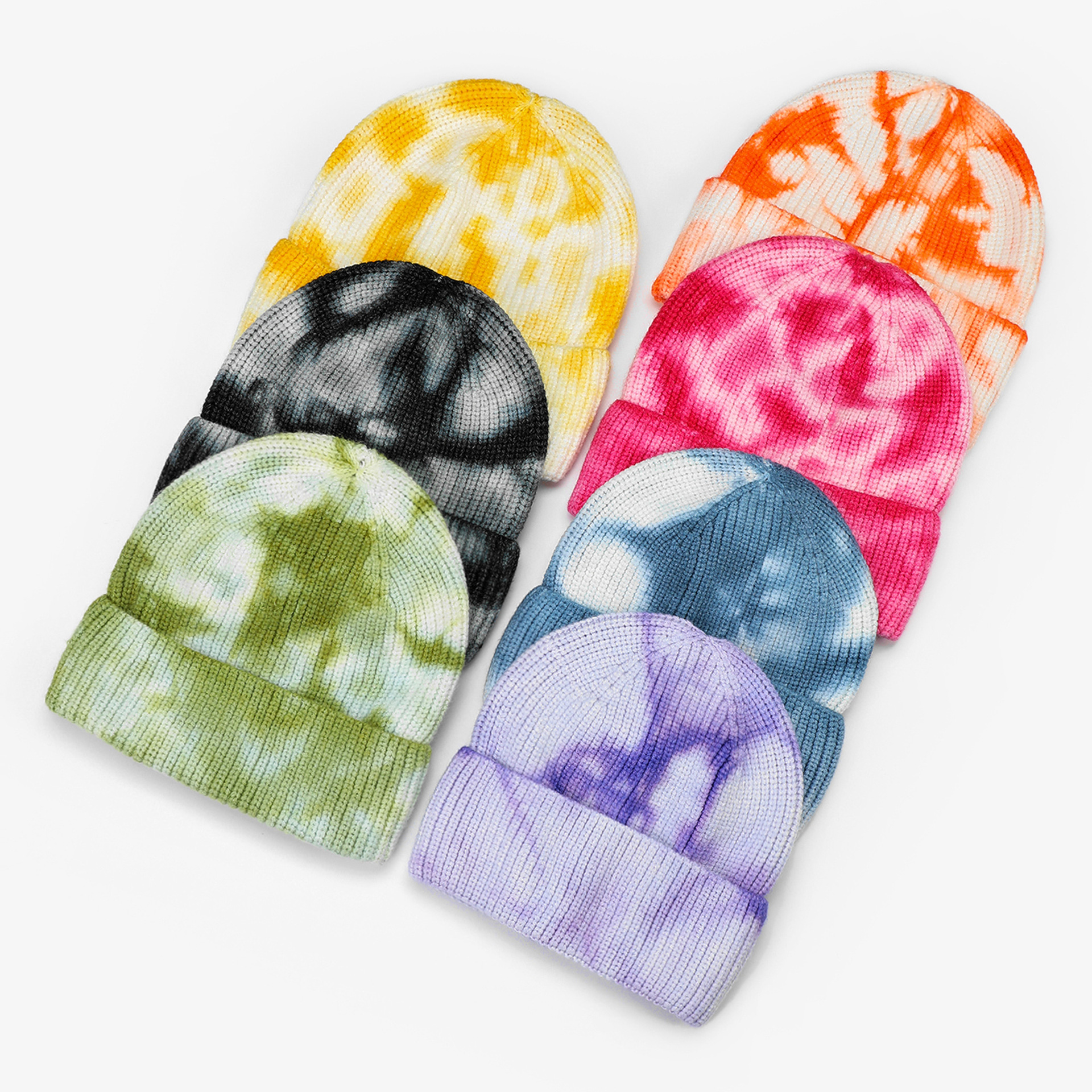 Unisex Fashion Tie Dye Eaveless Wool Cap display picture 2