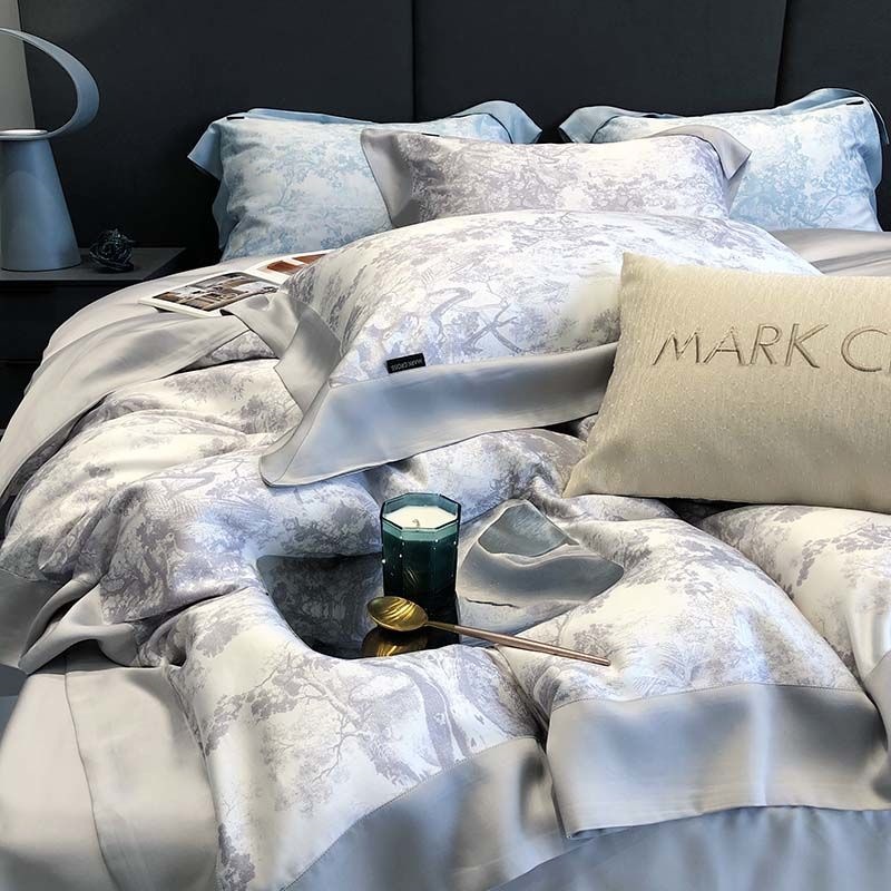 Luxury Washed Ice Silk Bedding Set Cool Touch Sheet Duvet Cover_voghion.com