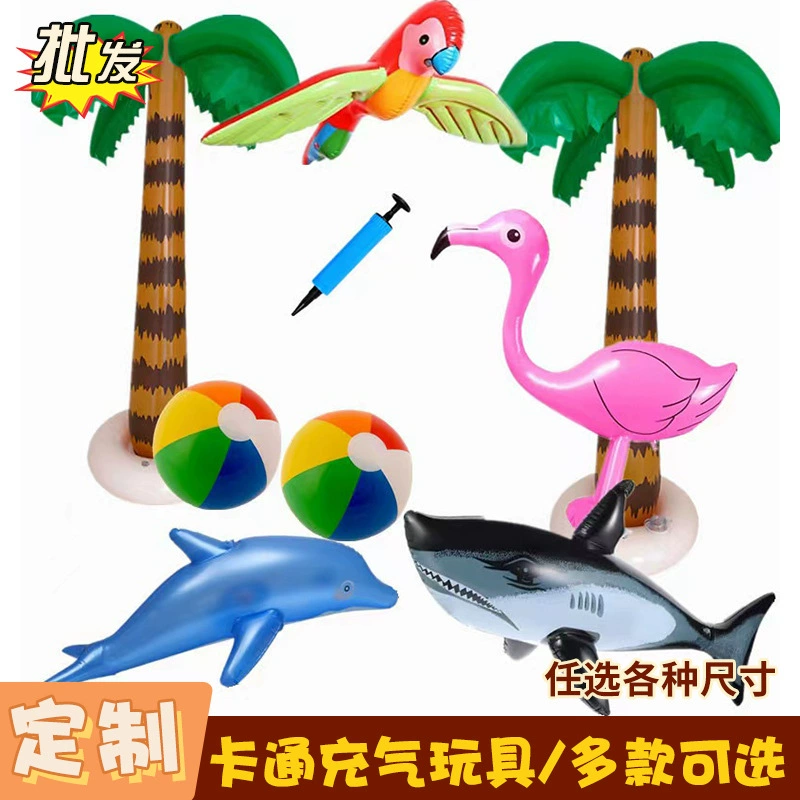 Лучшая продажа на Amazon: надувной пляжный мяч из ПВХ в виде кокосовой пальмы, фламинго, дельфина, рыбы и банана, водная надувная игрушка