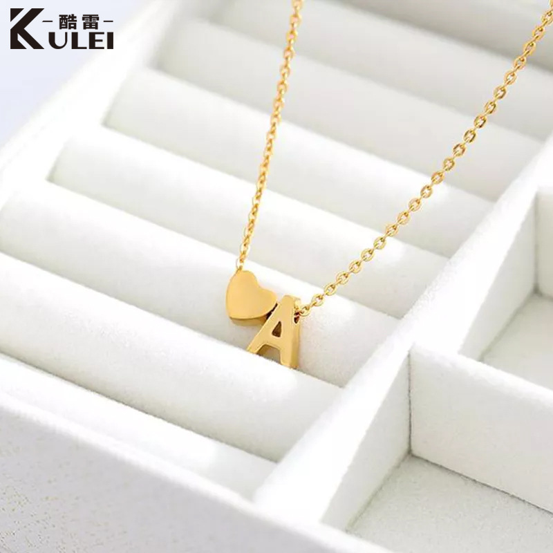 Coolai Stainless Steel Jewelry Wholesale European and American Foreign Trade Cross-Border E-Commerce English Letter Heart Love Combination Necklace Coolai Stainless Steel Jewelry Wholesale European and American Foreign Trade Cross-Border E-Commerce English Letter Heart Love Combination Necklace