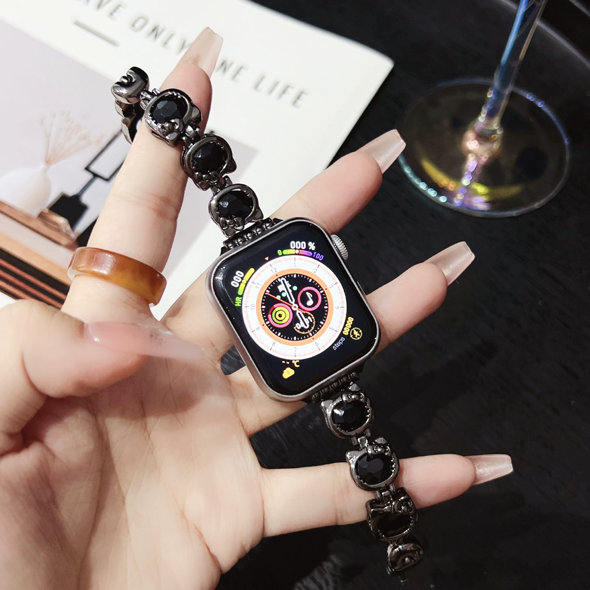 Ремешок Katie Kitten с инкрустацией бриллиантами, подходит для Apple iWatch 2/3/4/5/6/7/8/9/S/10, браслет для запястья