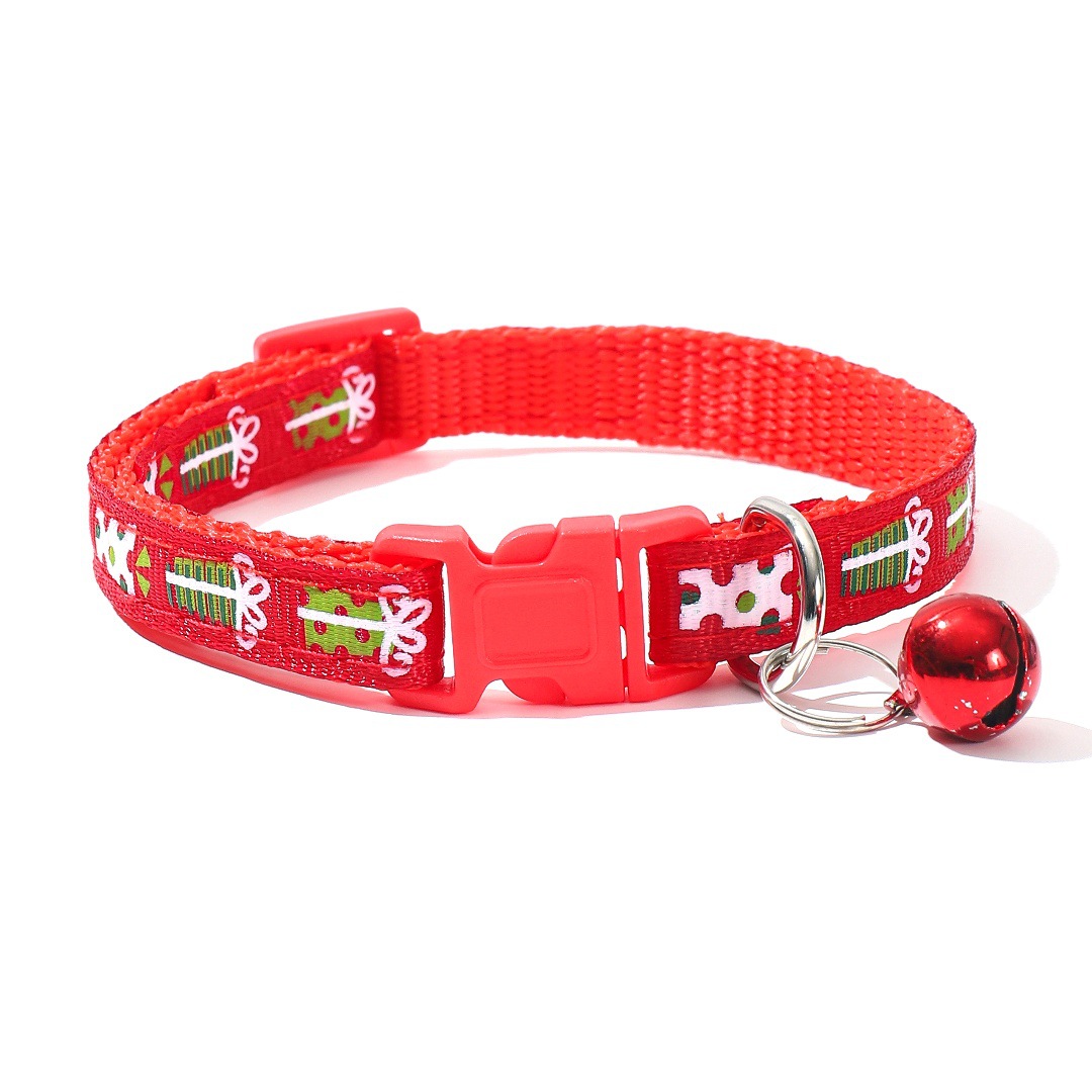Collar de mascotas de 1cm campana collar de muñeco de nieve para gatos collar de Navidad decoración de plástico botón al aire libre