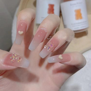 Cartoon Three-Dimensional Bear Super Immortal Broken Diamond Love Hand Armor False Nail Removable Finished Wear Nail Art Patch