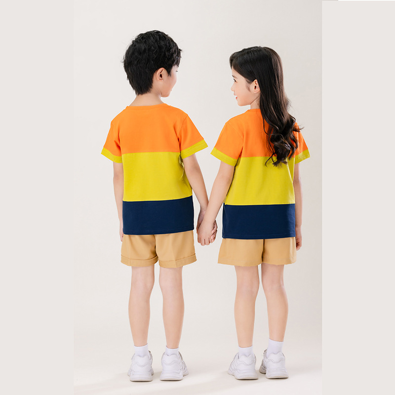 초등학생 여름 유니폼 졸업 사진 클래스 의류 영국 스타일 어린이 반팔 세트 유치원 여름 정원 의류