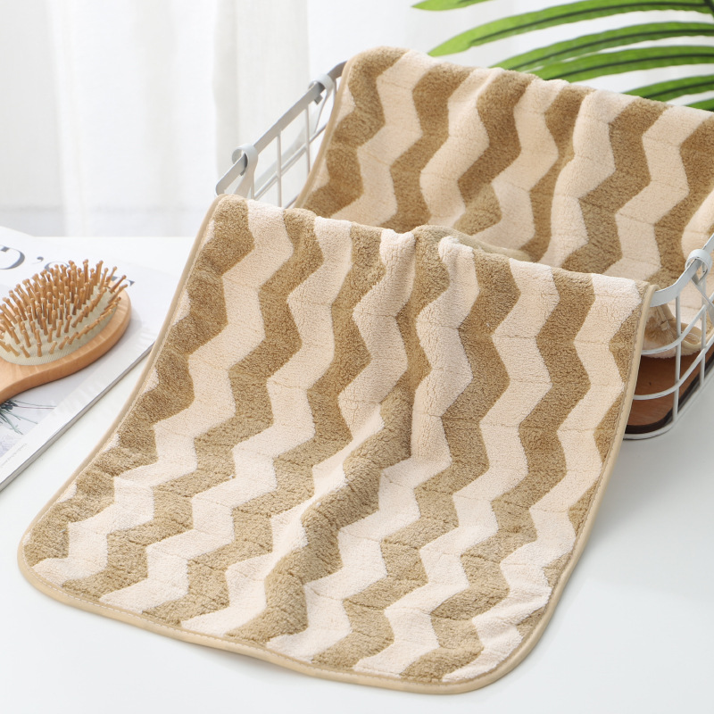 Asciugamano in velluto corallo, salvietta ispessita, asciugamano per il viso morbido e assorbente, ricamo regalo_voghion.com