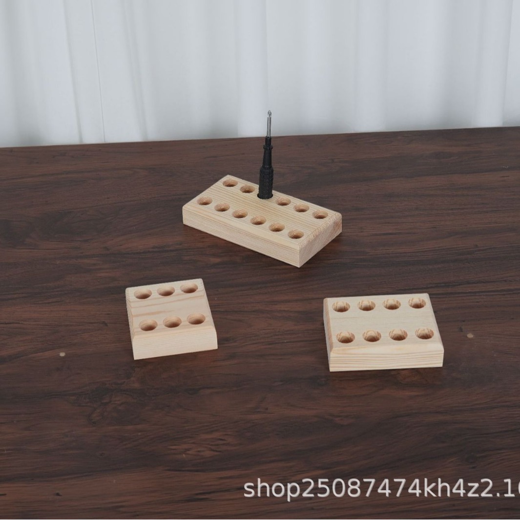 創意ペンチ収納木棚手作りDIYツール収納棚丸み平口ナイロンペンチ木製棚