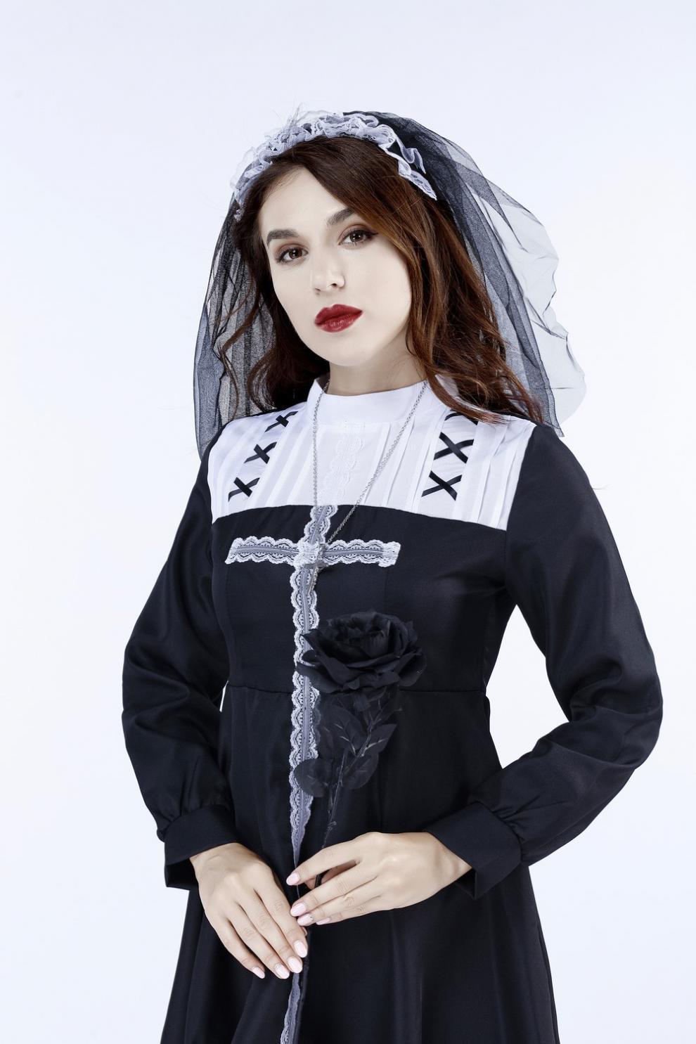 万圣修女服装 cosplay成人耶稣上帝牧师服 圣母复活节舞台演出服-阿里巴巴