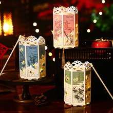 新年纸灯笼国风幼儿园儿童手工diy 材料包  户外手提古风蝴蝶花灯