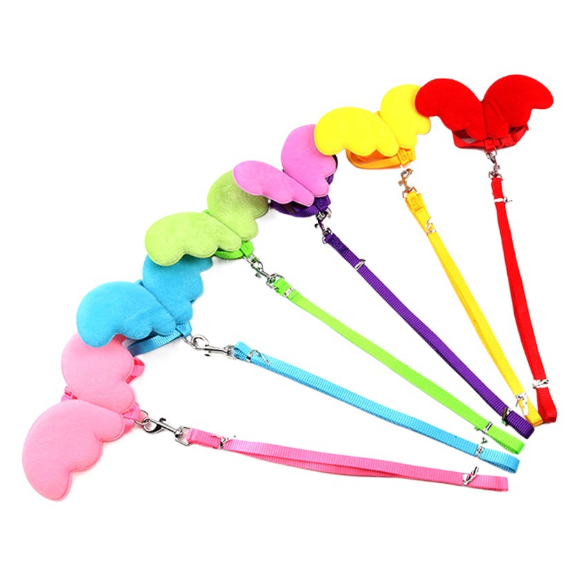 Gato mascota cuerda de tracción Ángel alas de pecho Correa gatito tracción cuerda pecho Correa en forma de I gato tracción