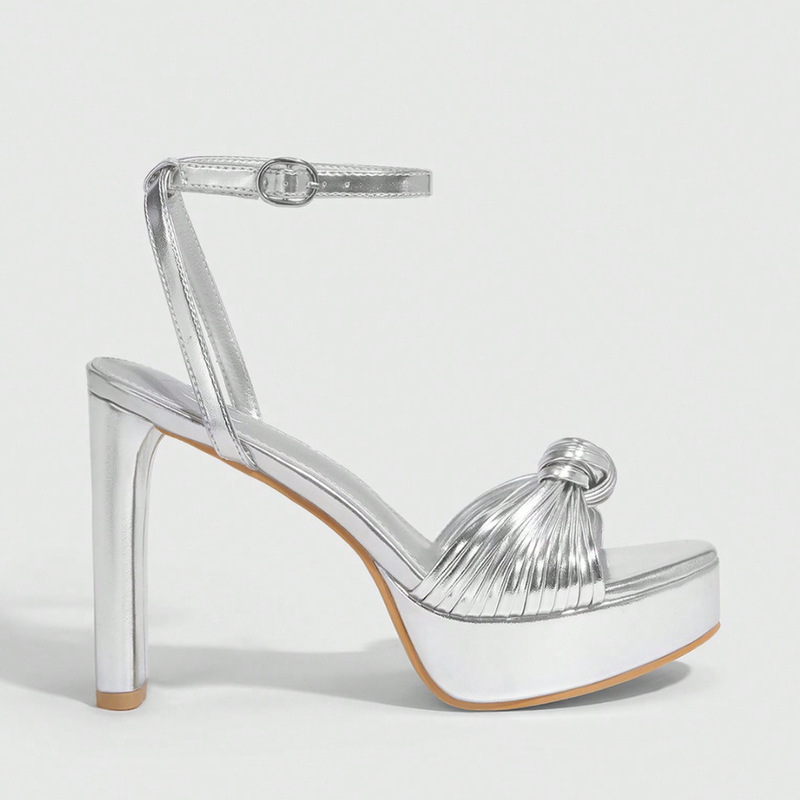 Twisted Pleated Waterproof Platform Chunky Heel Sandals for Women, European and American Style Open-Toe Ankle Strap High Heels, Party Dress Fashion Shoes, Cross-Border Twisted Pleated Waterproof Platform Chunky Heel Sandals for Women, European and American Style Open-Toe Ankle Strap High Heels, Party Dress Fashion Shoes, Cross-Border