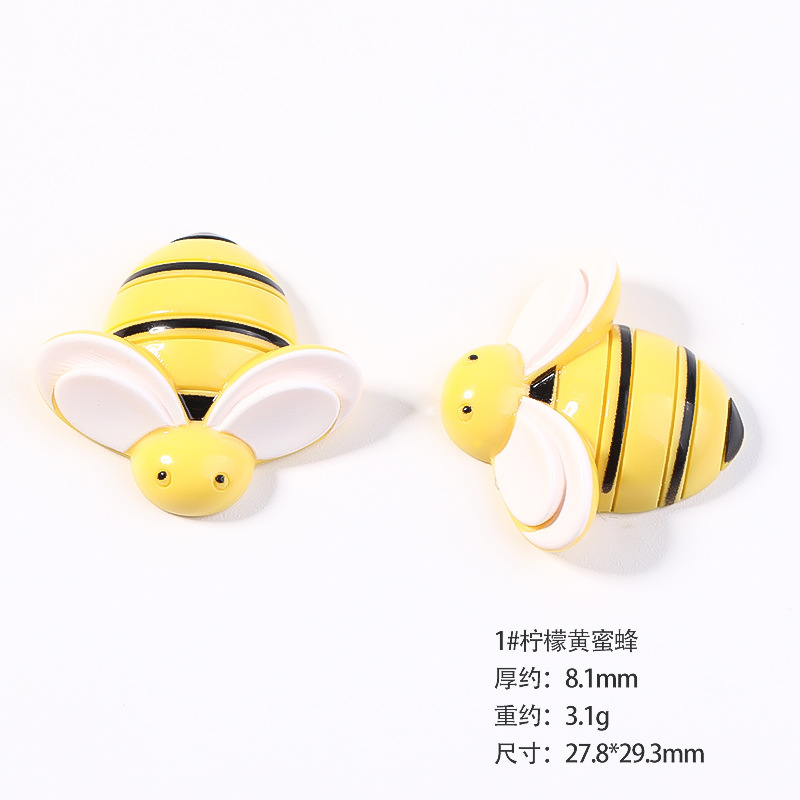 Resina accesorios de dibujos animados abeja tocado DIY accesorios de la joyería niños horquilla crema epoxi teléfono caso parche