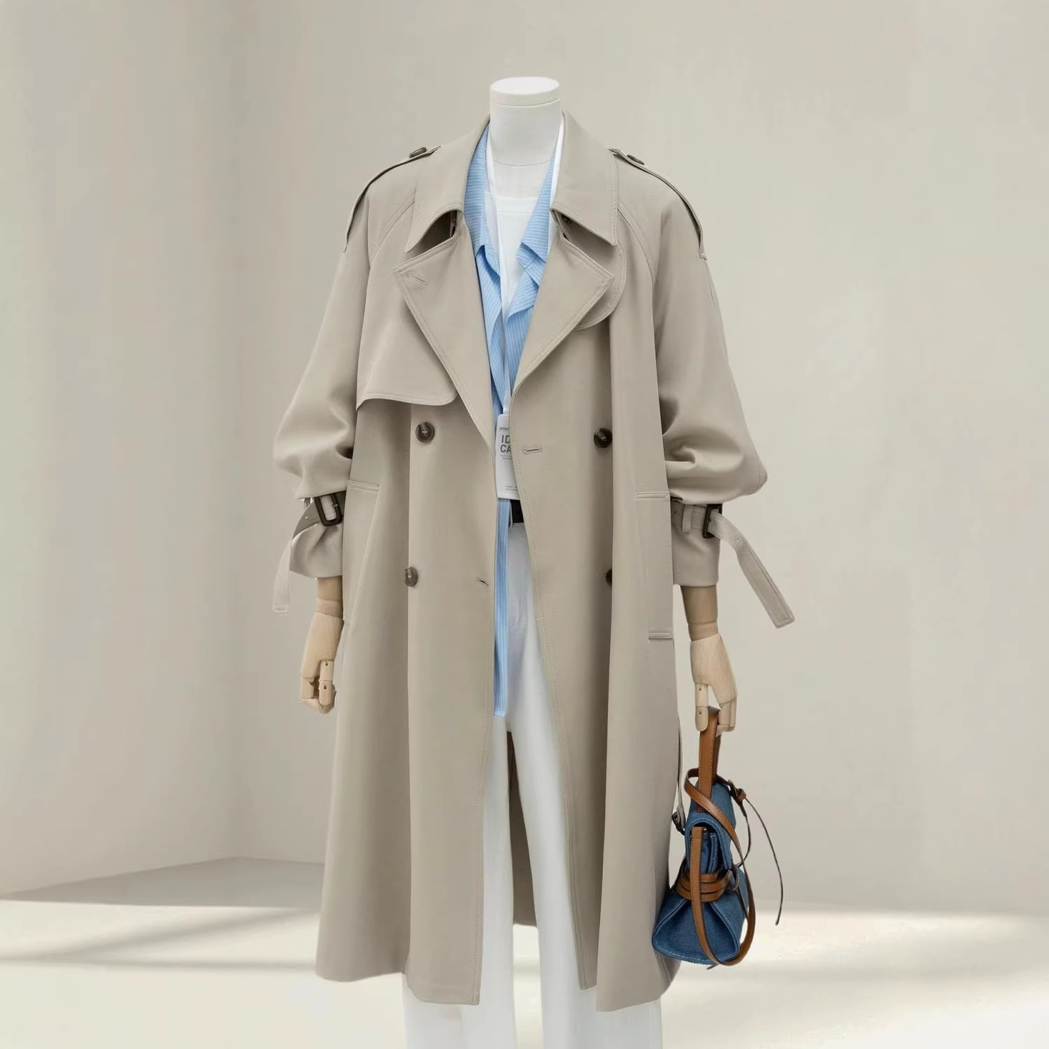 ng2510292 Trendy Stylish Women's Trench Coat, New Spring And Autumn Casual Mid-length British Style Coat_ecoleips.com