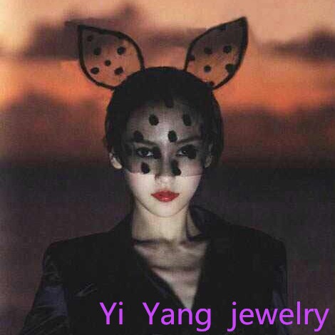 Diadema sexy, velo de encaje, diadema de conejo, diadema de lunares negros, accesorios para el cabello, diadema de baile de paty, diadema de velo, diadema femenina