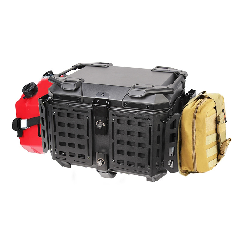 45L multifuncional blindado negro motocicleta de aluminio tailgate scooter tailgate maverick baúl de coche eléctrico