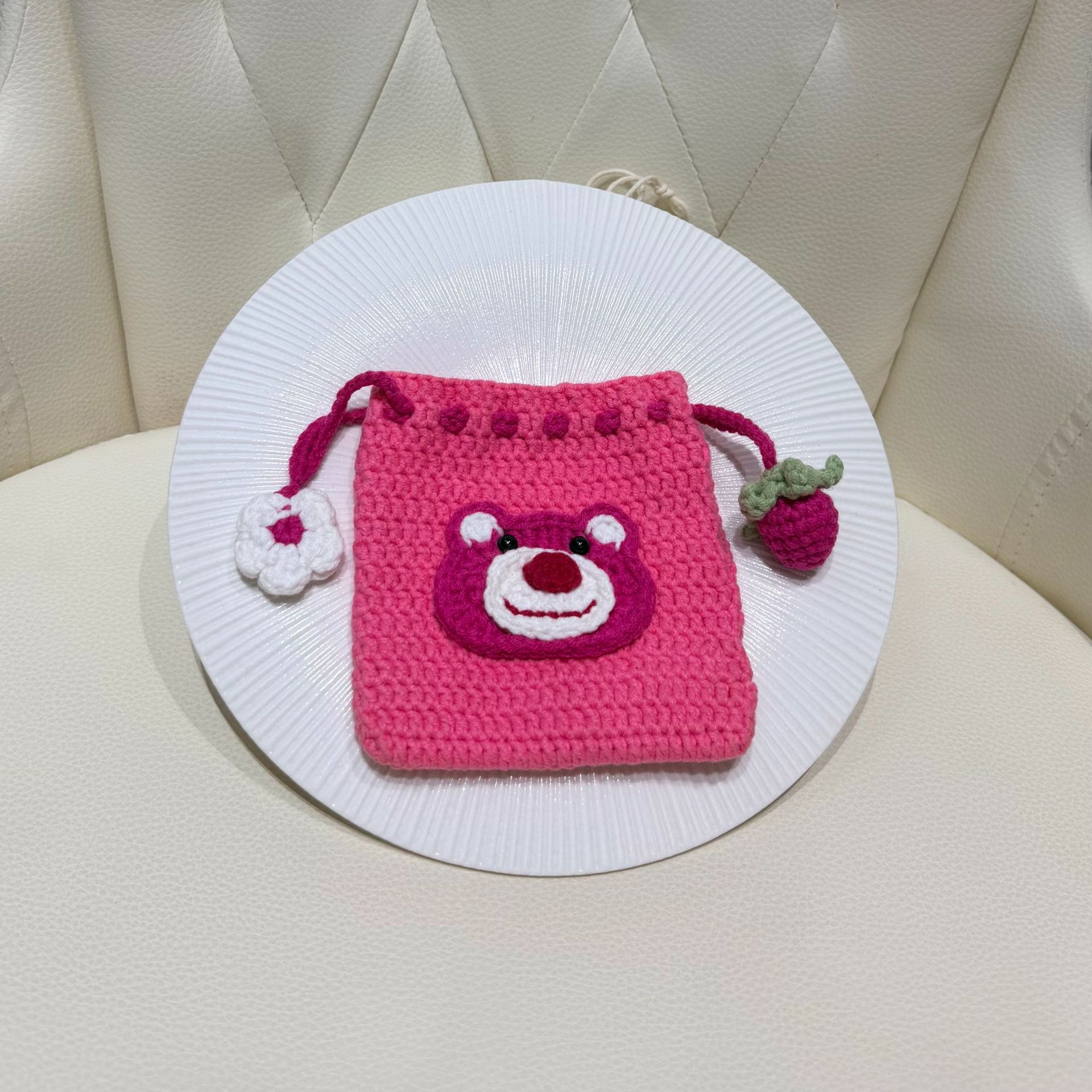 Mini Monedero de Cordón Tejido de Algodón para Uso Diario