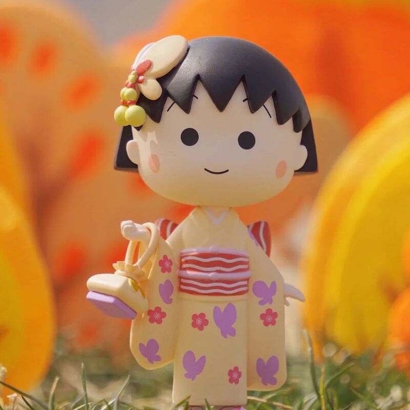 ちびまる子ちゃんフィギュアグッズモデル着物まる子ちゃんフルセット公仔ブラインドケース人形置物プレゼント玩具|undefined