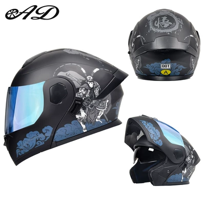 Helmet for All Seasons, Electric Vehicle, Motosiklet kaskı (dəbilqə) - dot3c-wukong-aurora-blue-mirror-hd-mirror-m-size-55-56cm