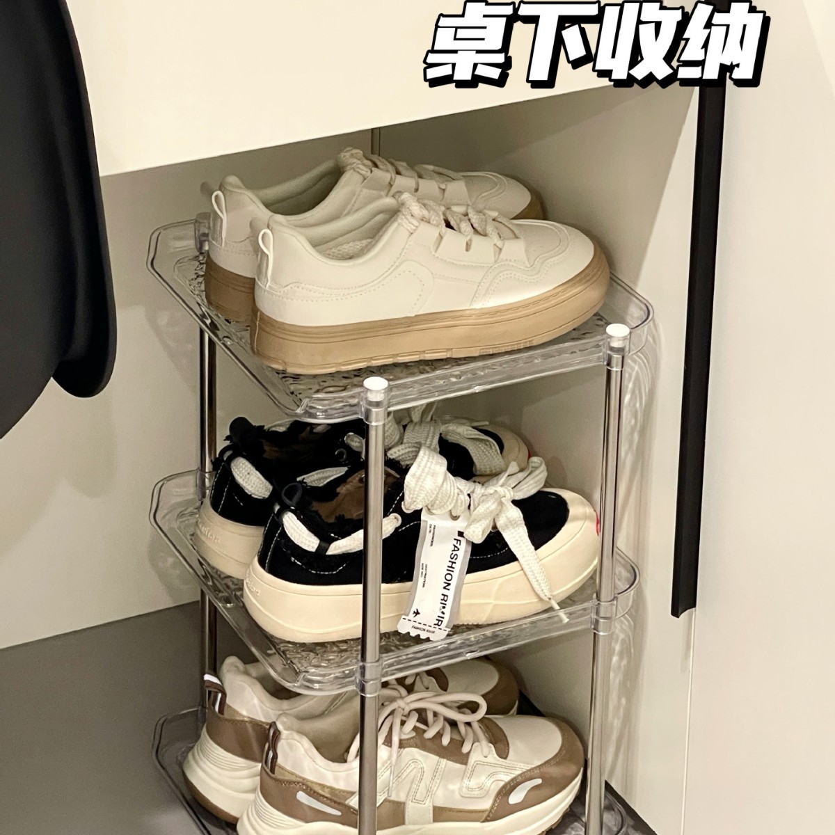 Estante de zapatos de patrón de glaciar multicapa simple puerta doméstica económica a prueba de polvo armario de zapatos transparente que ahorra espacio de almacenamiento estante de almacenamiento