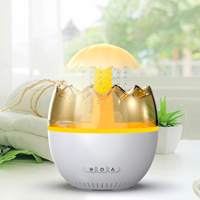 EH05 Eggshell Cloud Raindrop Aromatherapy Machine Colorful Night Light Sonic Atomization Dinosaur Egg Rain Raindrop Humidifier