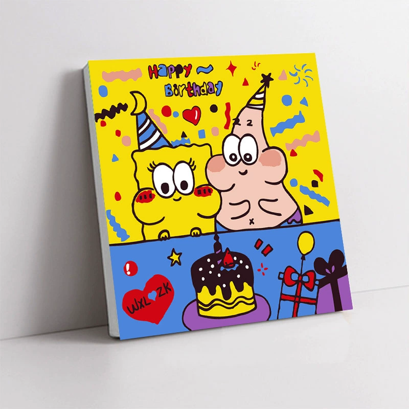 Handmade Acrylic Canvas Art Print, Square 20×20 / 30×30 cm, Sealed Backing, Giftable Designs