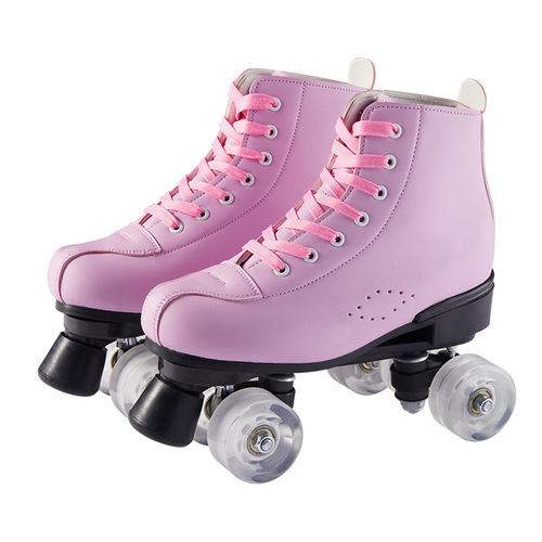 Double row skates, cross-border white roller skates, men's and women's roller skates, four-wheel skates, flash shoes, adult manufacturers batch