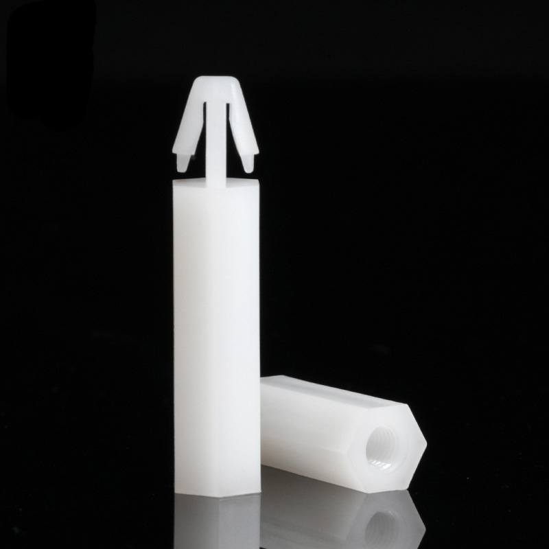 FTM3扣式六角隔离柱 单通六角螺柱 M3飞机头尼龙绝缘柱