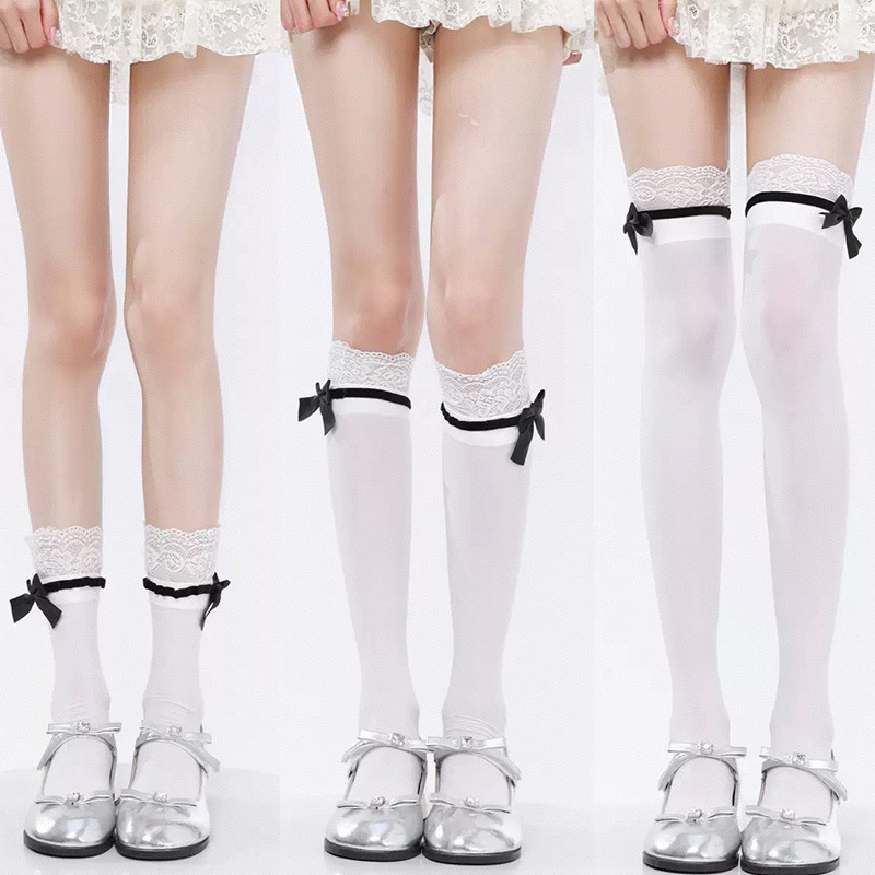 Women's Mid-Calf Socks, French Style Pure Desire Over-The-Knee Socks, Summer Thin High-Elastic Micro-Pressure Socks, Ballet-Style Calf Socks for Women