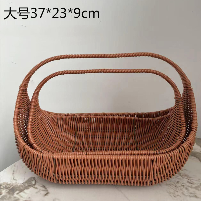 Cesta de hierro tejida a mano para el día del maestro, cesta de flores de mano de ratán de estilo pastoral retro, cesta de arreglo floral para salón, bricolaje