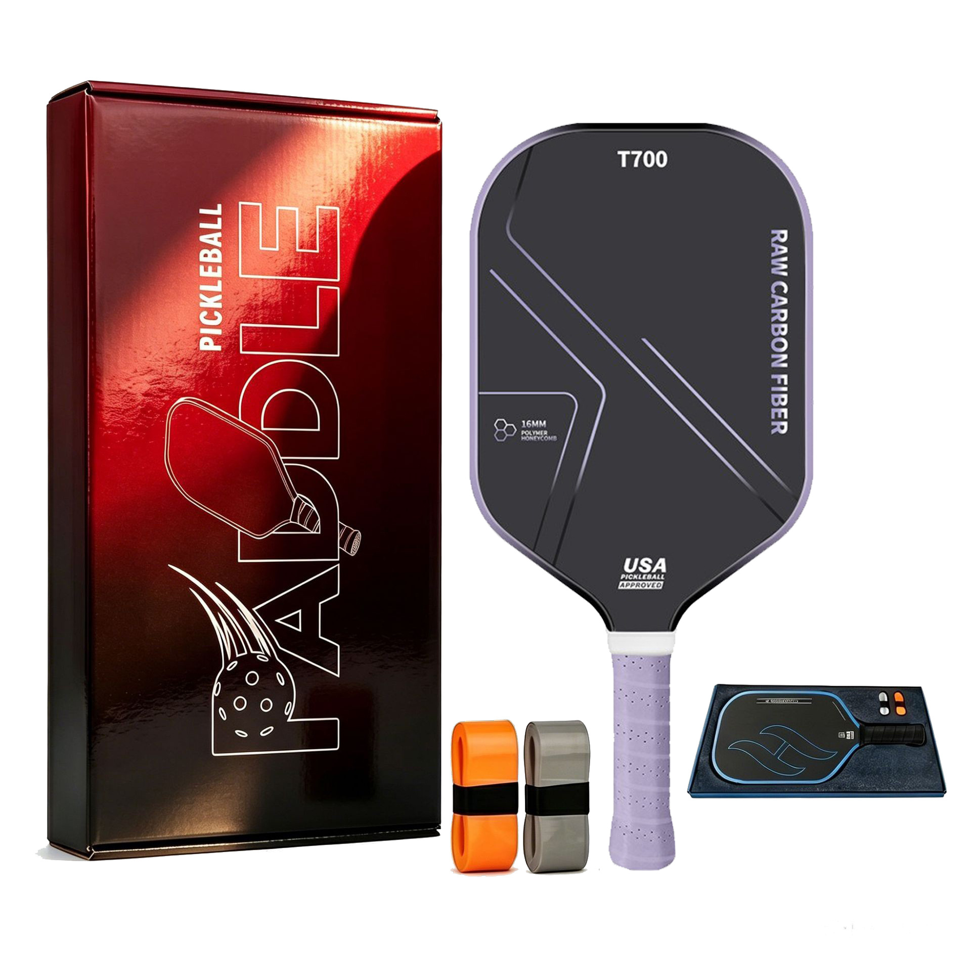 Gift box set of carbon fiber T700 pickleball rackets, suitable for advanced players