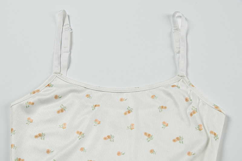 Women Summer New Arrival Sweet Fresh Small Floral Suspender Dress Slim Bodycon Package Hip Dress Casual Vacation Dress_ecoleips.com