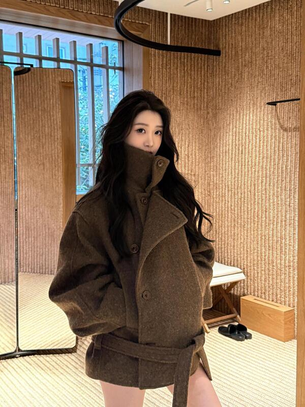 金敏喜同款lem家aire羊驼毛呢大衣FW25秋冬廓形韩系女绵羊毛外套|undefined