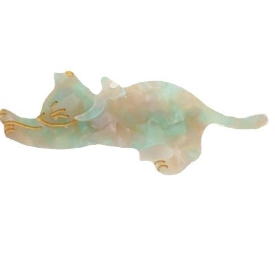 Pinza para el pelo de acetato estilo japonés con diseño de gato, bonita horquilla metálica para la parte trasera de la cabeza, clip para flequillo, accesorio para el pelo para mujer, clip lateral sencillo, adorno para el pelo. image 6