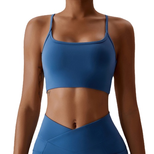 Quick-drying and breathable European and American nude yoga bra running sports bra beautiful back fitness top yoga wear for women 8001