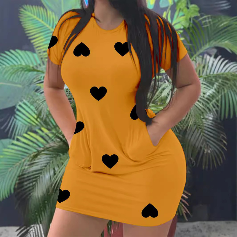 Cross-Border Hot-Selling Items in Stock: Slim-Fit Dress, Heart-Shaped Skirt, Sexy Short Skirt, High-Elastic Fabric, Ultra-Low Return Rate