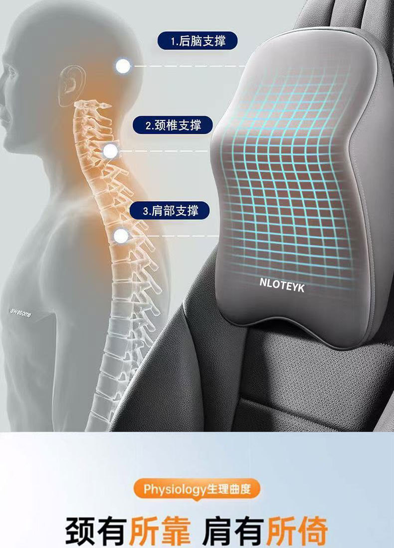 Car Headrest, Car Lumbar Support, Memory Foam High-Elasticity Car Shoulder Pillow, Car Lumbar Cushion, Neck Pillow