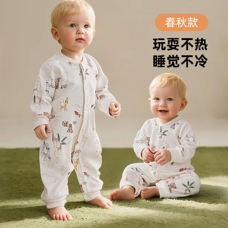 新生儿a类衣服秋冬婴儿连体衣棉毛婴儿衣服睡袍厂家直销一件代发