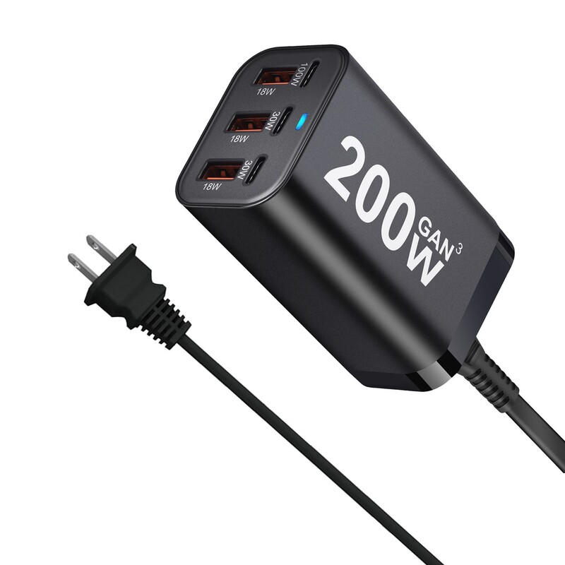 200W マルチポート充電器 PD ハイパワー窒化ガリウム充電ヘッド携帯電話タブレットユニバーサルポータブル旅行充電器|undefined
