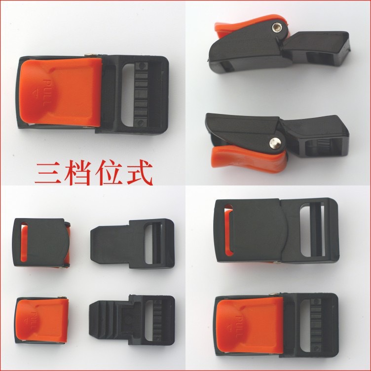 Motorcycle and Electric Bike Helmet Plastic Accessories Chin Strap Iron Buckle Clip Three-Section Clip Long and Short Straps