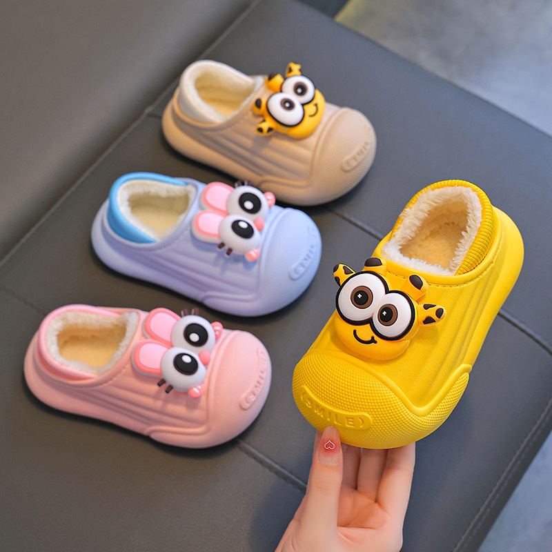 Zapatillas de algodón para niños otoño y invierno bolsas de niños y niñas zapatillas impermeables para padres e hijos zapatillas de algodón cálidas para el hogar