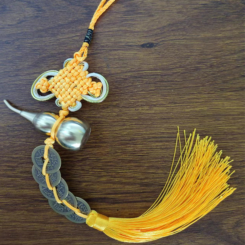 金黄色 7cm铜葫芦五帝钱挂件1.jpg