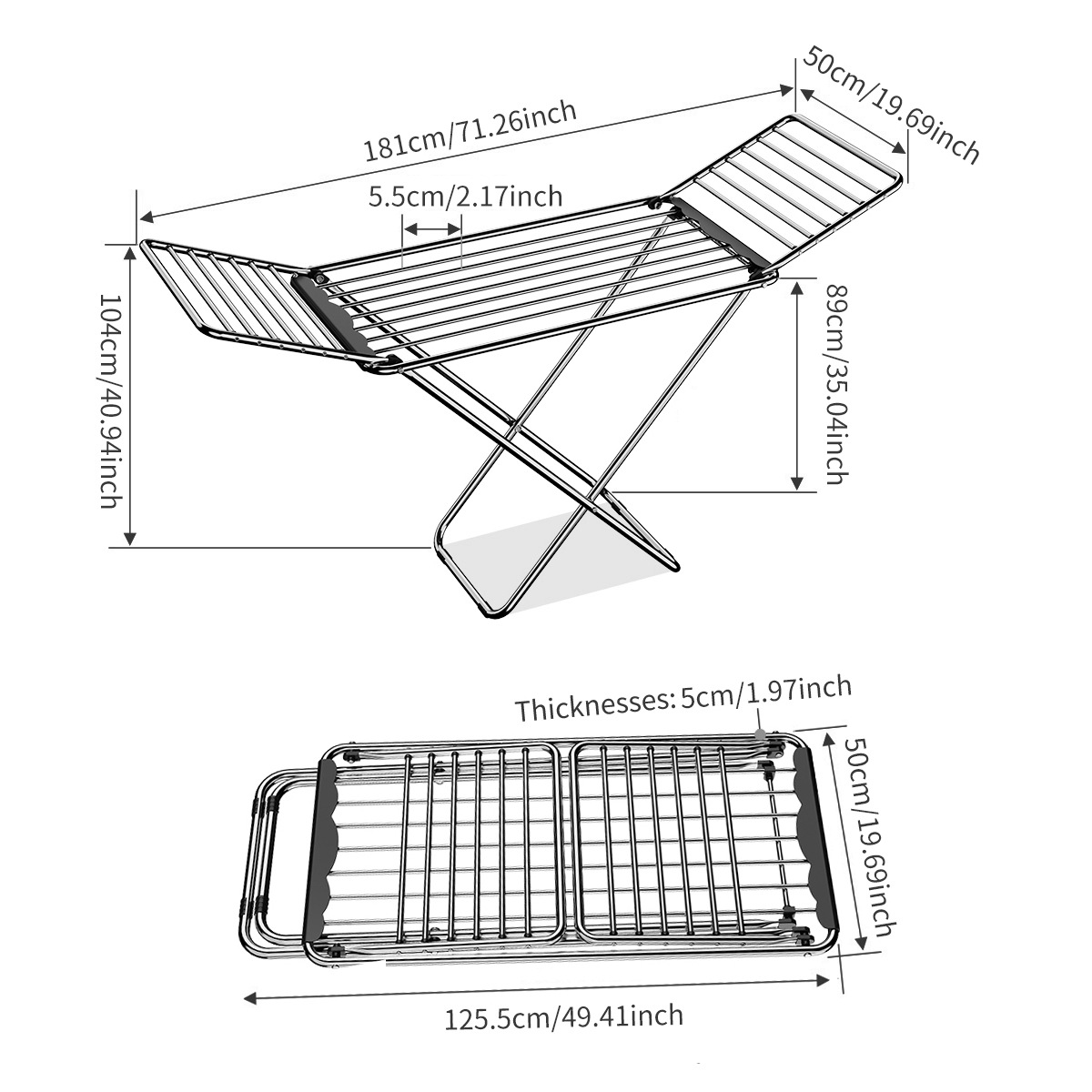 Transfronterizo tipo X piso percha de secado de ropa balcón plegable percha de secado de ropa interior y exterior sin instalación percha de secado de ropa al por mayor