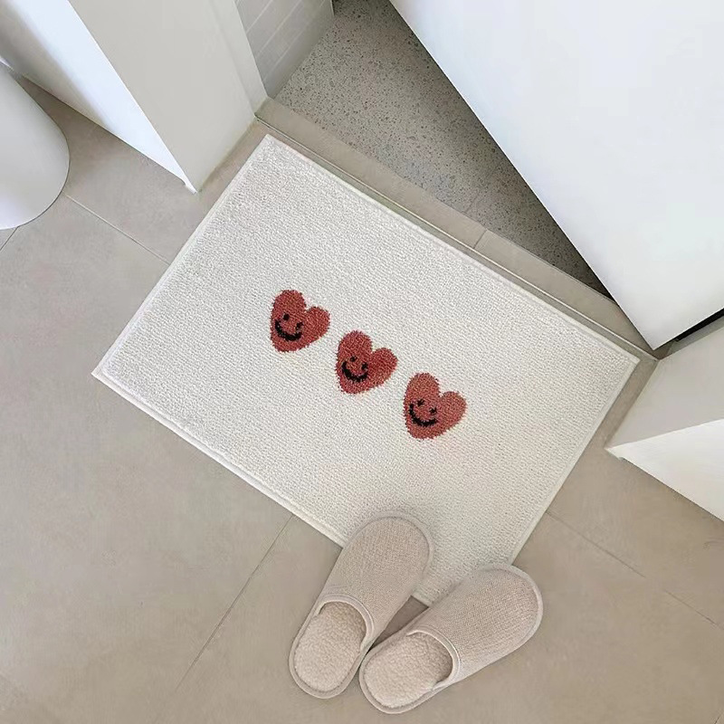 Ins Style Korean Bear Floor Mat Bathroom Non-Slip Mat Toilet Bathroom Bedroom Entrance Bedside Imitation Cashmere Carpet
