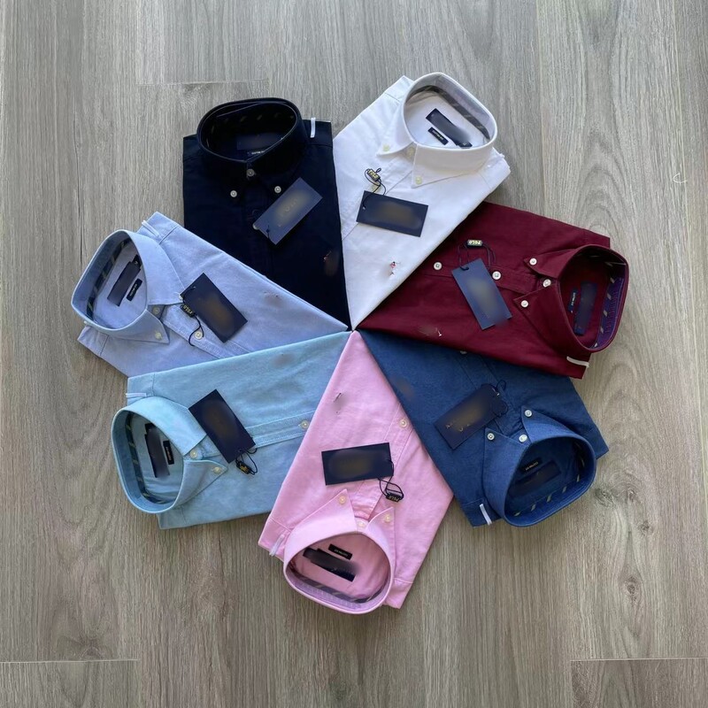 RL Lafu Men's Business Casual Oxford Cotton Long Sleeve Shirt Paul Polo Colored Horse Pony Label Shirt RL Lafu Men's Business Casual Oxford Cotton Long Sleeve Shirt Paul Polo Colored Horse Pony Label Shirt