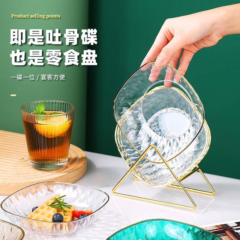 Bandeja de Frutas con Diseño Glaciar de Plástico Galvanizado para Sala de Estar