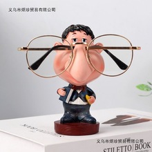 创意人物老师眼镜支架眼镜架摆件眼镜店装饰展示架太空人眼镜搁架
