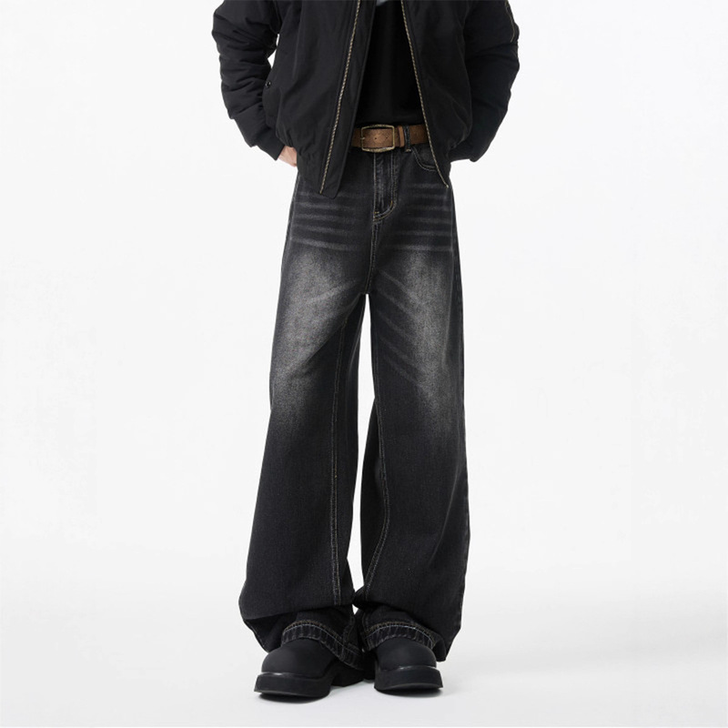American-Style Cleanfit Wide-Leg Jeans for Men, Spring and Autumn Straight Loose Long Pants, Stylish and High-End Men's Pants Trendy American-Style Cleanfit Wide-Leg Jeans for Men, Spring and Autumn Straight Loose Long Pants, Stylish and High-End Men's Pants Trendy